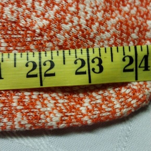 Ya Los Angeles Women's Knit Top Size M Pink Ivory Ruffle Hem Back Tie Scoop Neck - Picture 6 of 13